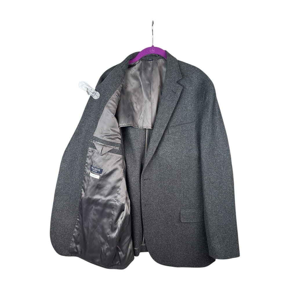 Jos A Bank Reserve Tailored Fit Blazer 46L Gray Wool Cashmere‎ Luxury Sport Coat